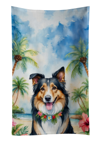Luau Party Kitchen Towel (Dog Breed: Collie 6413, size: 25Hx15W)