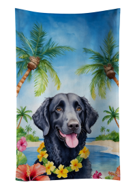 Luau Party Kitchen Towel (Dog Breed: Curly-Coated Retriever 6417, size: 25Hx15W)