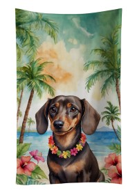 Luau Party Kitchen Towel (Dog Breed: Dachshund 6418, size: 25Hx15W)