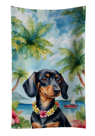 Luau Party Kitchen Towel (Dog Breed: Dachshund 6419, size: 25Hx15W)