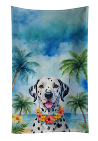 Luau Party Kitchen Towel (Dog Breed: Dalmatian 6420, size: 25Hx15W)