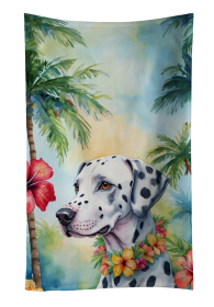 Luau Party Kitchen Towel (Dog Breed: Dalmatian 6421, size: 25Hx15W)