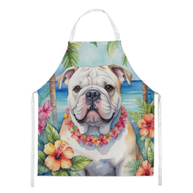 Luau Party Apron (Dog Breed: English Bulldog 6427, size: large)