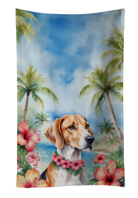 Luau Party Kitchen Towel (Dog Breed: English Foxhound 6428, size: 25Hx15W)