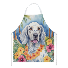 Luau Party Apron (Dog Breed: English Setter 6429, size: large)