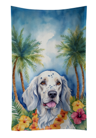 Luau Party Kitchen Towel (Dog Breed: English Setter 6429, size: 25Hx15W)