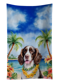 Luau Party Kitchen Towel (Dog Breed: English Springer Spaniel 6430, size: 25Hx15W)