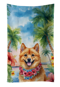 Luau Party Kitchen Towel (Dog Breed: Finnish Spitz 6431, size: 25Hx15W)