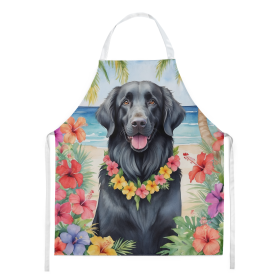 Luau Party Apron (Dog Breed: Flat-Coated Retriever 6432, size: large)