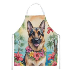 Luau Party Apron (Dog Breed: German Shepherd 6437, size: large)