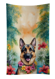 Luau Party Kitchen Towel (Dog Breed: German Shepherd 6437, size: 25Hx15W)