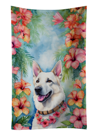 Luau Party Kitchen Towel (Dog Breed: German Shepherd 6438, size: 25Hx15W)