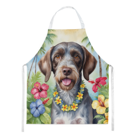 Luau Party Apron (Dog Breed: German Wirehaired Pointer 6440, size: large)