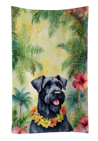 Luau Party Kitchen Towel (Dog Breed: Giant Schnauzer 6441, size: 25Hx15W)