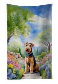 Spring Path Kitchen Towel (Dog Breed: Airedale Terrier 6543, size: 25Hx15W)