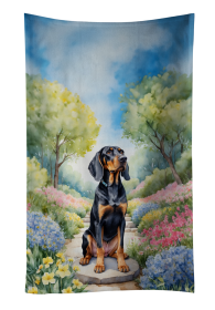 Spring Path Kitchen Towel (Dog Breed: Black and Tan Coonhound 6570, size: 25Hx15W)