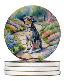 Spring Path Large Sandstone Coasters (Pack of 4) (Dog Breed: Catahoula 6592)