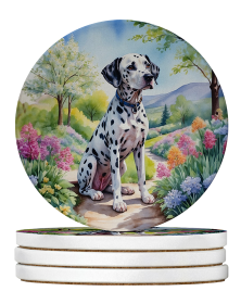 Spring Path Large Sandstone Coasters (Pack of 4) (Dog Breed: Dalmatian 6615)