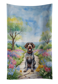 Spring Path Kitchen Towel (Dog Breed: German Wirehaired Pointer 6634, size: 25Hx15W)