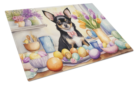 Decorating Easter Glass Cutting Board (Dog Breed: Chihuahua 6787, size: large)