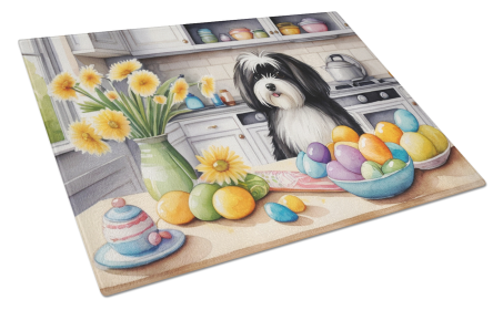 Decorating Easter Glass Cutting Board (Dog Breed: Havanese 6832, size: large)