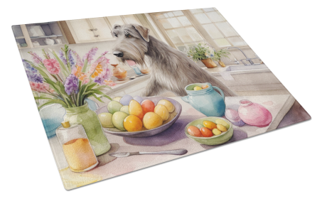 Decorating Easter Glass Cutting Board (Dog Breed: Irish Wolfhound 6835, size: large)