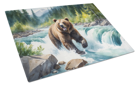 Animals Around Glass Cutting Board (Dog Breed: Grizzly Bear 7643, size: large)