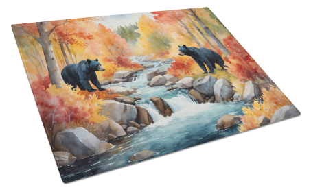 Animals Around Glass Cutting Board (Dog Breed: Bear 7645, size: large)