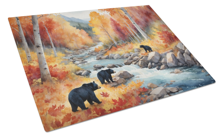 Animals Around Glass Cutting Board (Dog Breed: Bear 7646, size: large)