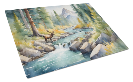 Animals Around Glass Cutting Board (Dog Breed: Mountain Stream 7700, size: large)