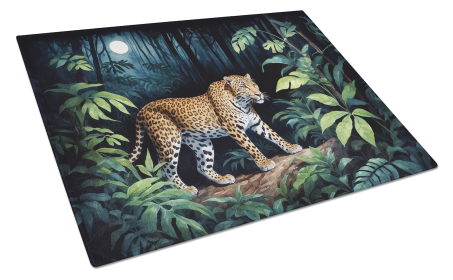 Animals Around Glass Cutting Board (Dog Breed: Leopard 7701, size: large)