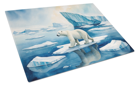 Animals Around Glass Cutting Board (Dog Breed: Polar Bear 7703, size: large)