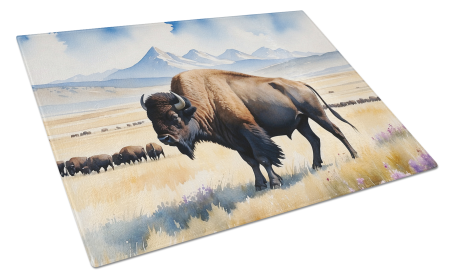 Animals Around Glass Cutting Board (Dog Breed: Bison 7704, size: large)