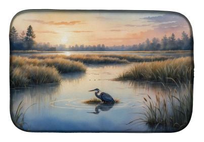 Animals Around Dish Drying Mat (Design: Blue Heron 7710, size: 14  x 21")