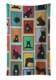 Lots of Dogs Kitchen Towel (Dog Breed: French Bulldog - Black, size: 25Hx15W)