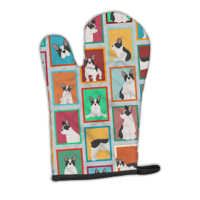 Lots of Dogs Oven Mitt (Design: French Bulldog - Black and White, size: 12HX8.5W)