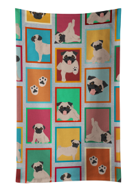 Lots of Dogs Kitchen Towel (Dog Breed: Pug - Fawn, size: 25Hx15W)