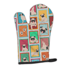 Lots of Dogs Oven Mitt (Design: Pug - Fawn, size: 12HX8.5W)