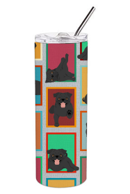 Lots of Dogs Stainless Steel Skinny Tumbler (Design: Pug - Black, size: 20 oz)