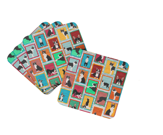 Lots of Dogs Foam Coasters (Dog Breed: Boston Terrier, size: 3.5)