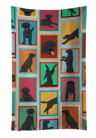 Lots of Dogs Kitchen Towel (Dog Breed: Labrador Retriever - Black, size: 25Hx15W)