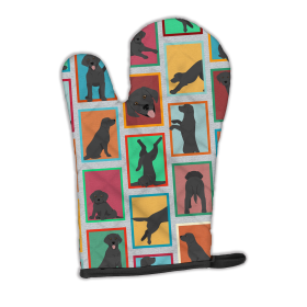 Lots of Dogs Oven Mitt (Design: Labrador Retriever - Black, size: 12HX8.5W)