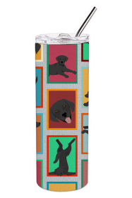 Lots of Dogs Stainless Steel Skinny Tumbler (Design: Labrador Retriever - Black, size: 20 oz)