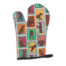Lots of Dogs Oven Mitt (Design: Labrador Retriever - Chocolate, size: 12HX8.5W)