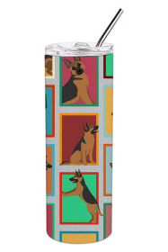 Lots of Dogs Stainless Steel Skinny Tumbler (Design: German Shepherd, size: 20 oz)