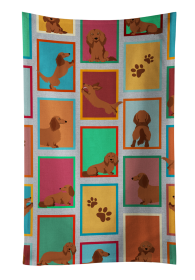 Lots of Dogs Kitchen Towel (Dog Breed: Dachshund - Longhaired Red, size: 25Hx15W)