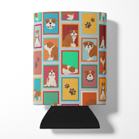 Lots of Dogs Can or Bottle Hugger (Dog Breed: English Bulldog - Red and White, size: Can Hugger)