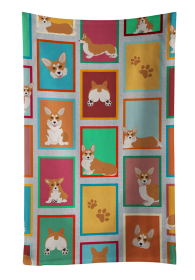 Lots of Dogs Kitchen Towel (Dog Breed: Corgi - Pembroke Red and White, size: 25Hx15W)