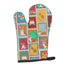 Lots of Dogs Oven Mitt (Design: Corgi - Pembroke Red and White, size: 12HX8.5W)