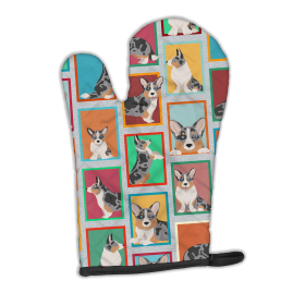 Lots of Dogs Oven Mitt (Design: Corgi - Welsh Cardigan Blue Merle, size: 12HX8.5W)